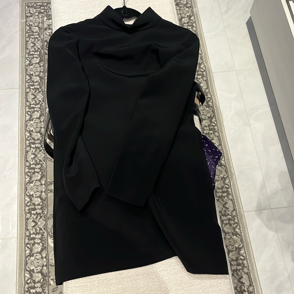 Black high neck loose dress